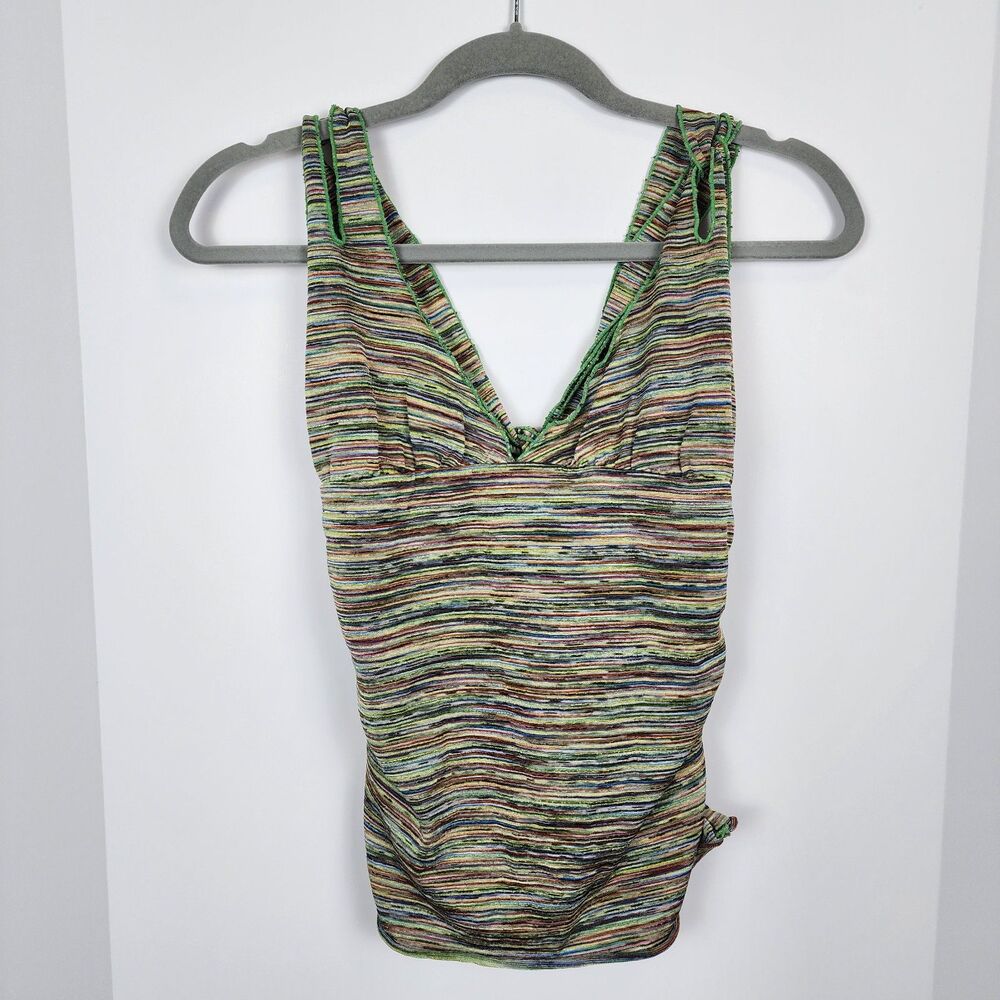 Charlotte Ronson Y2K Vtg Multicolor Striped Sleeveless Top Size L